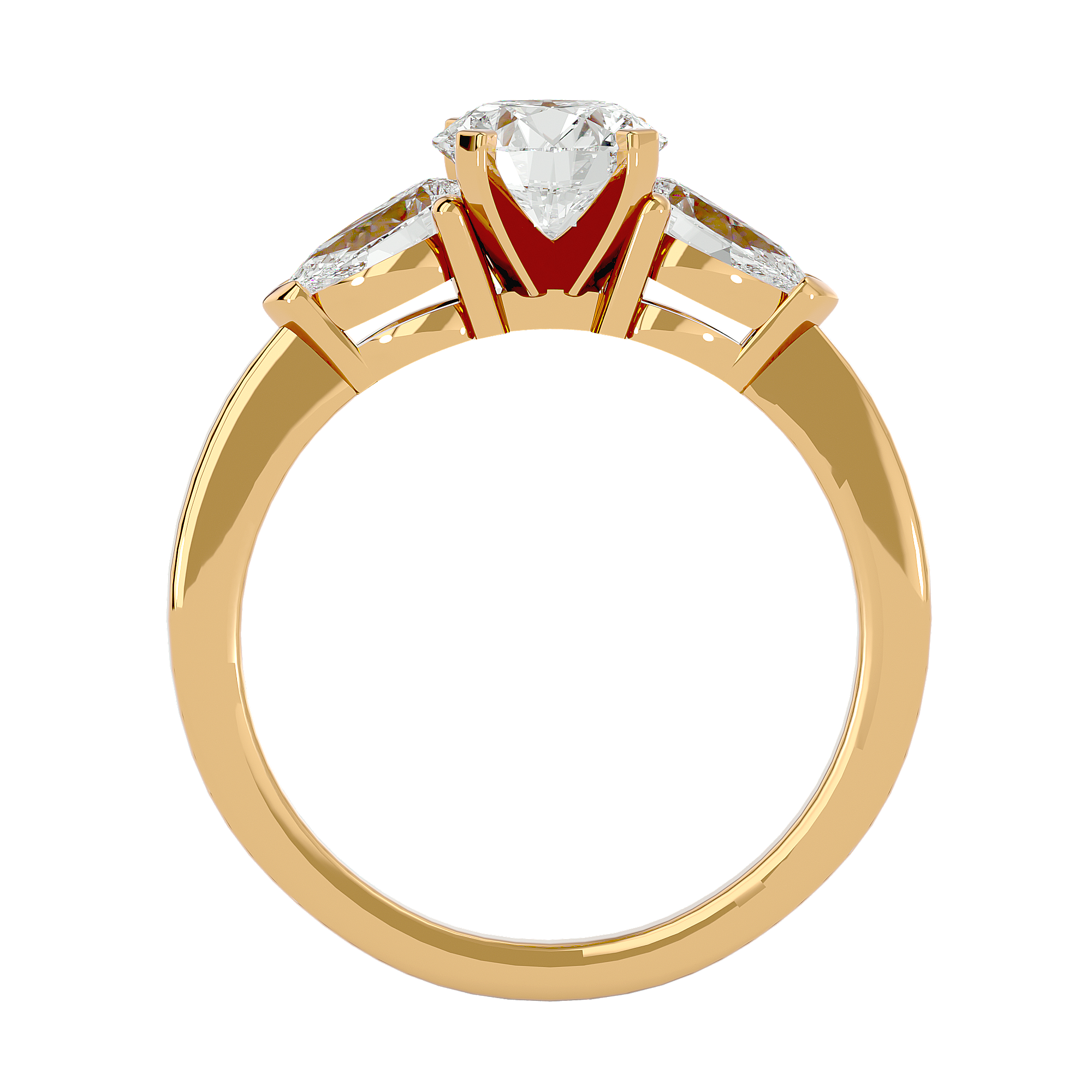 June Three Stone Ring