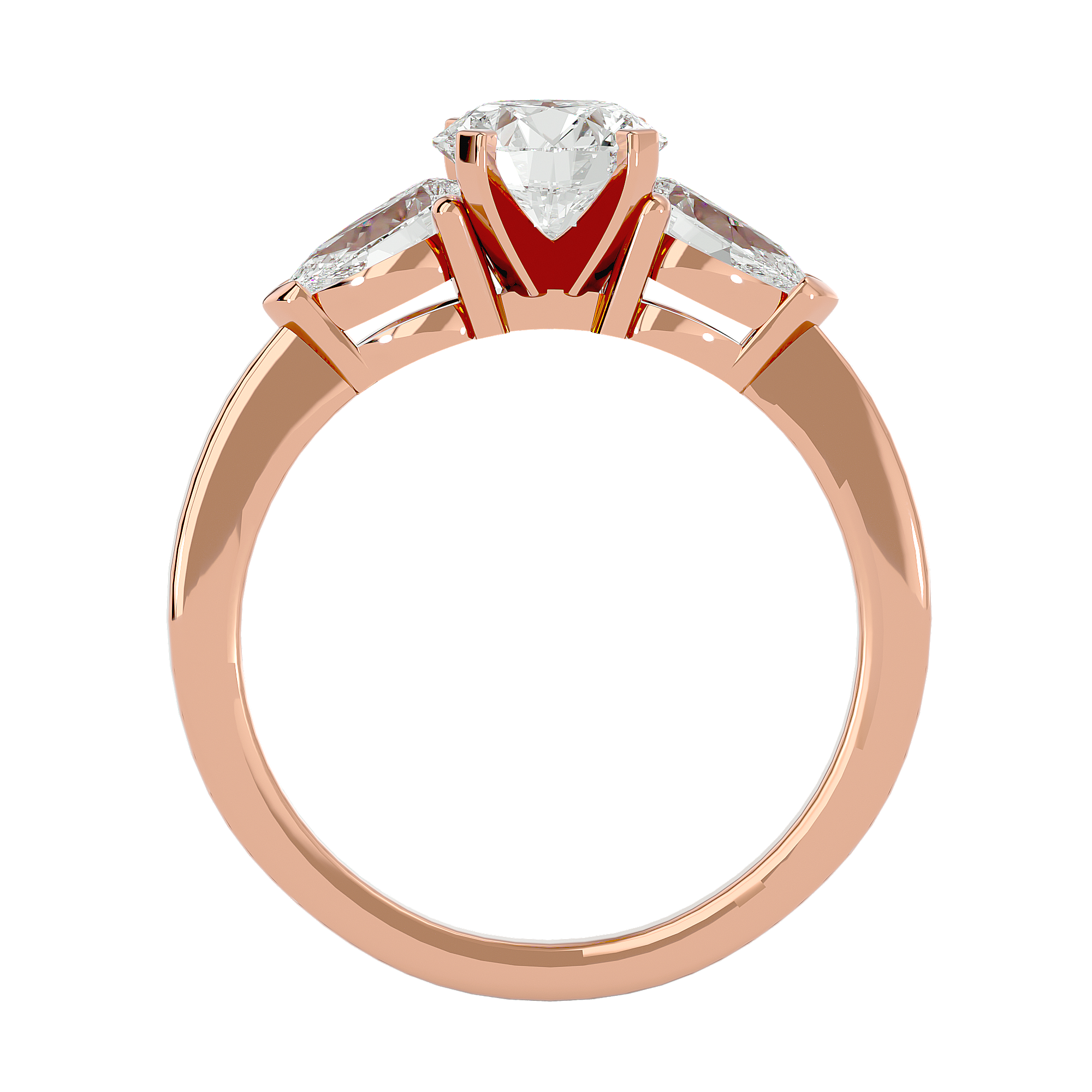 June Three Stone Ring