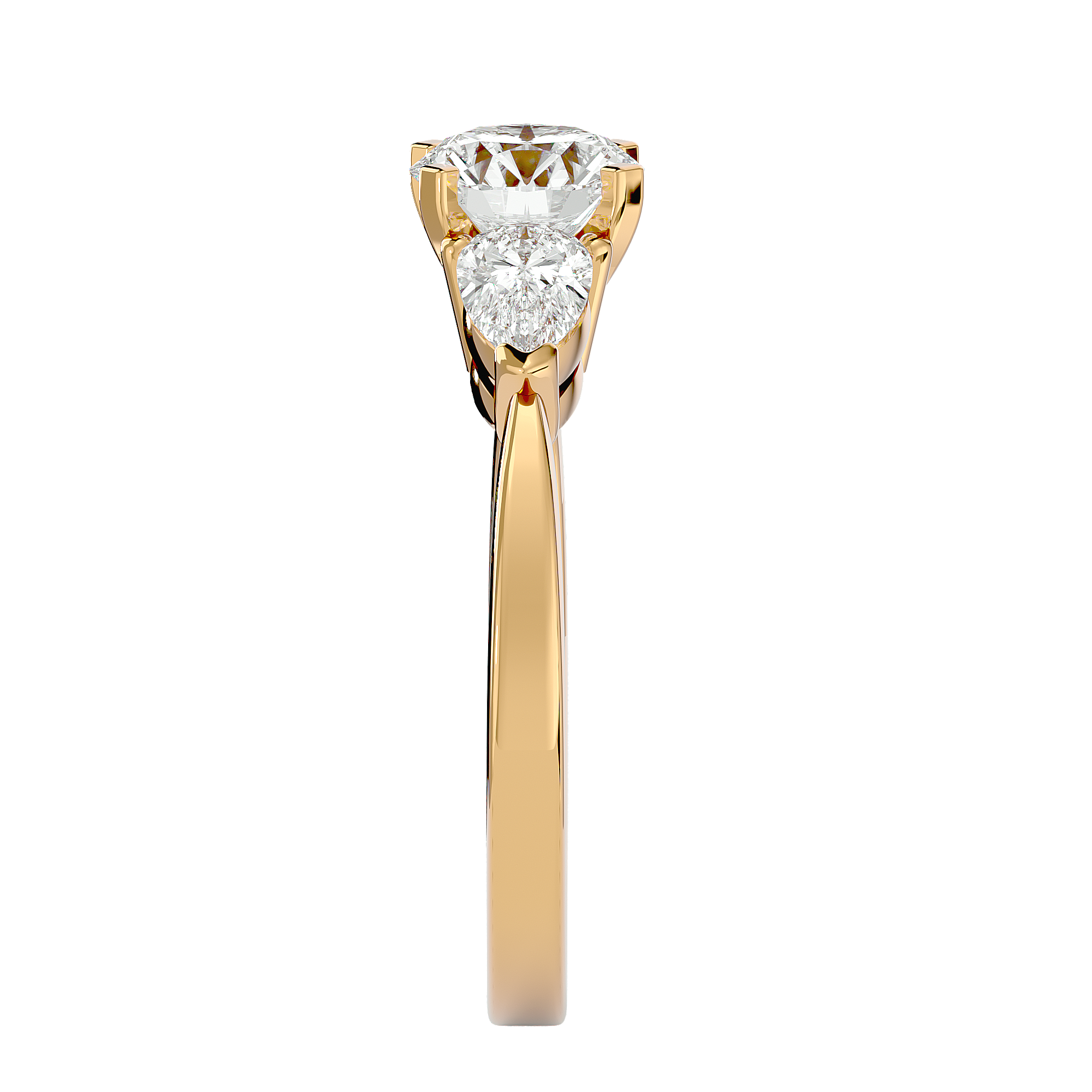 June Three Stone Ring