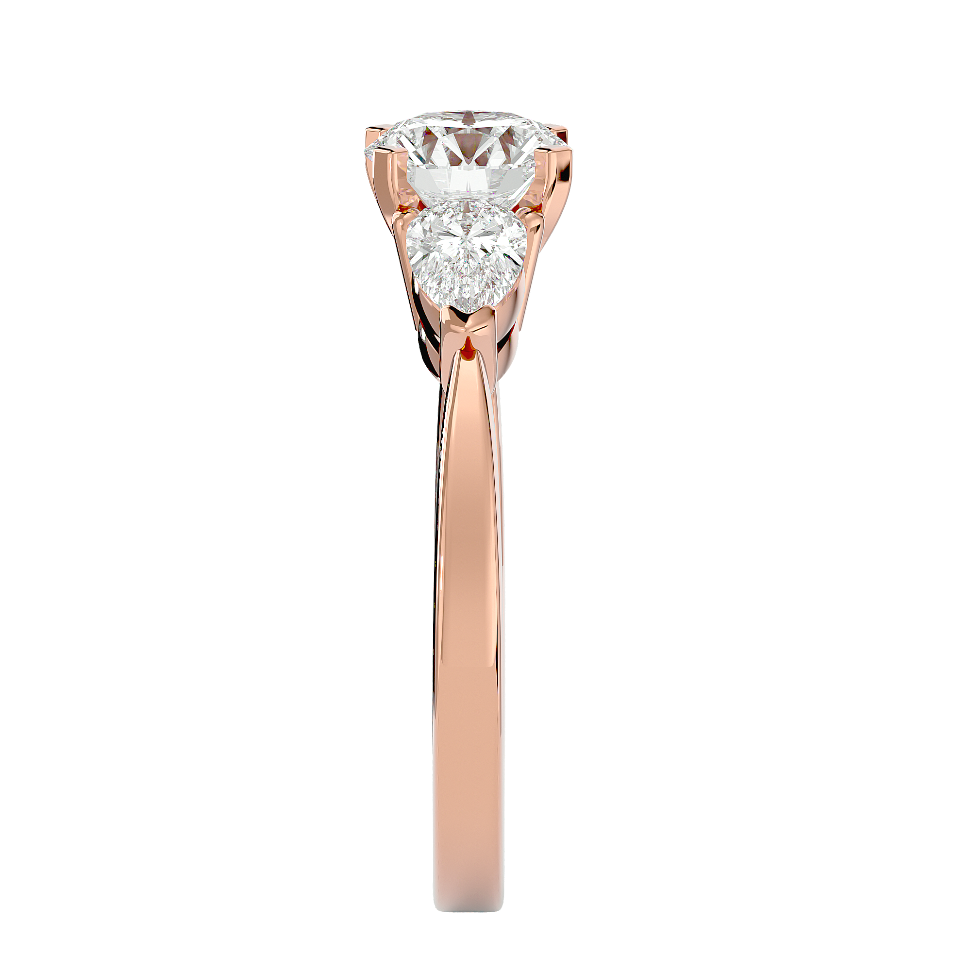 June Three Stone Ring