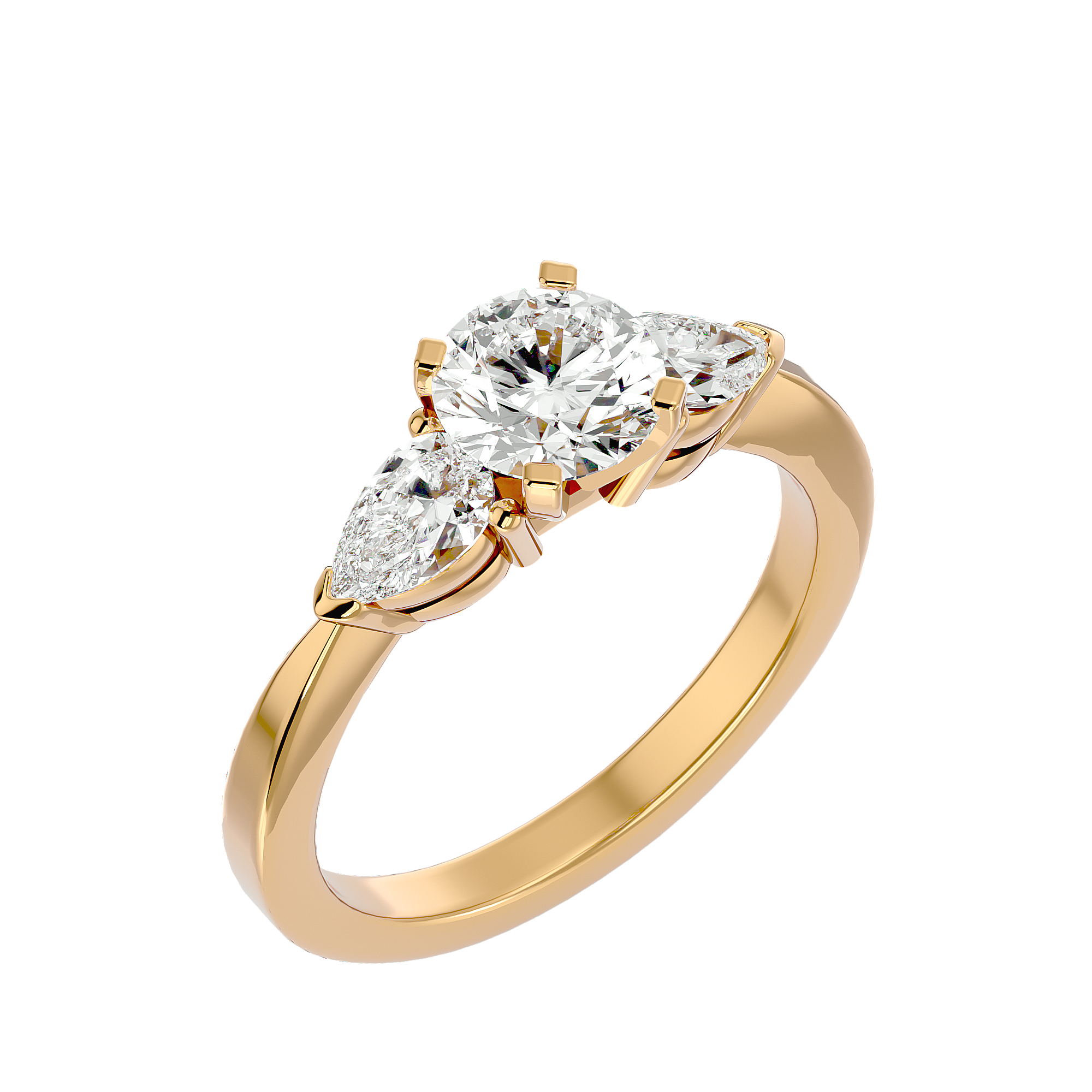 June Three Stone Ring