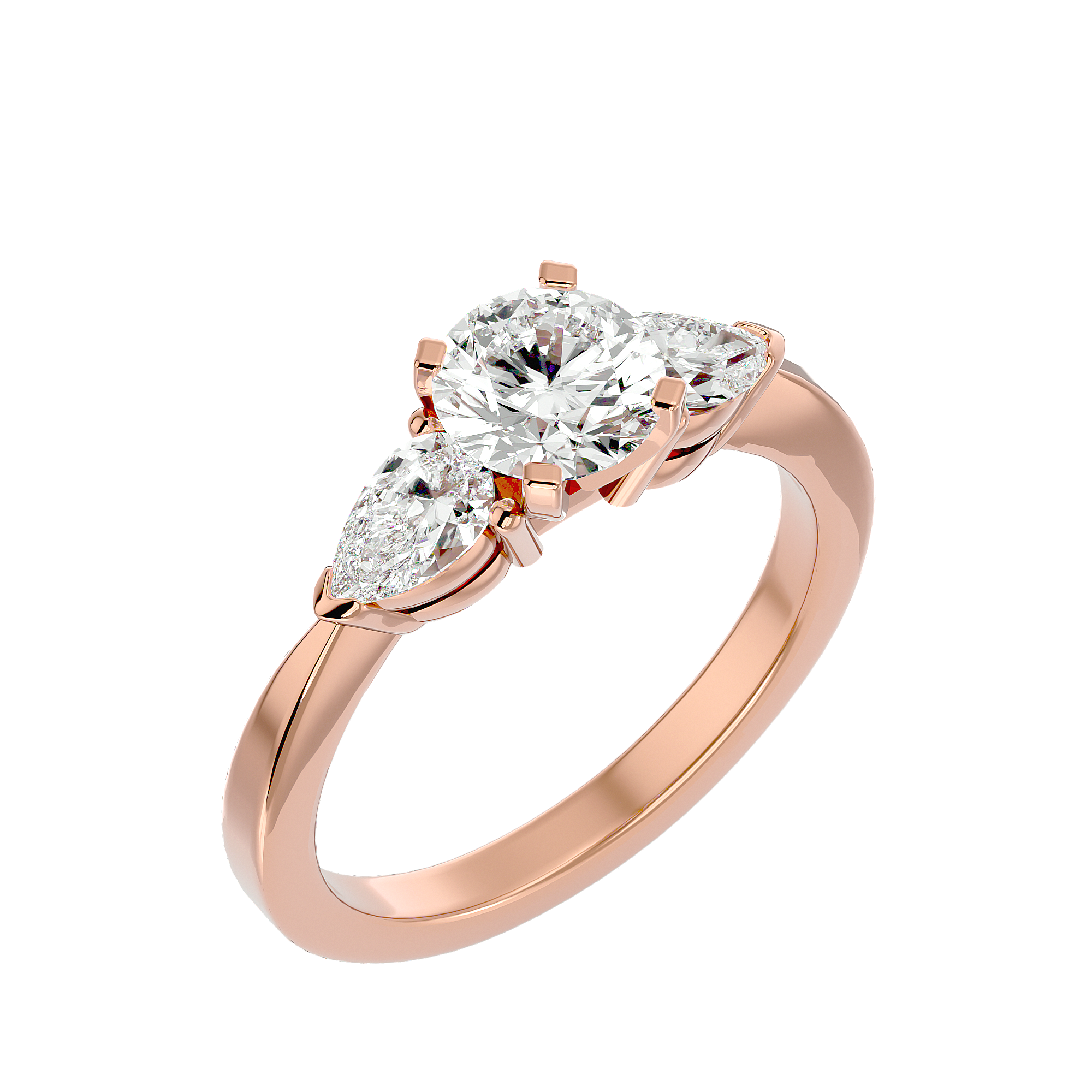June Three Stone Ring