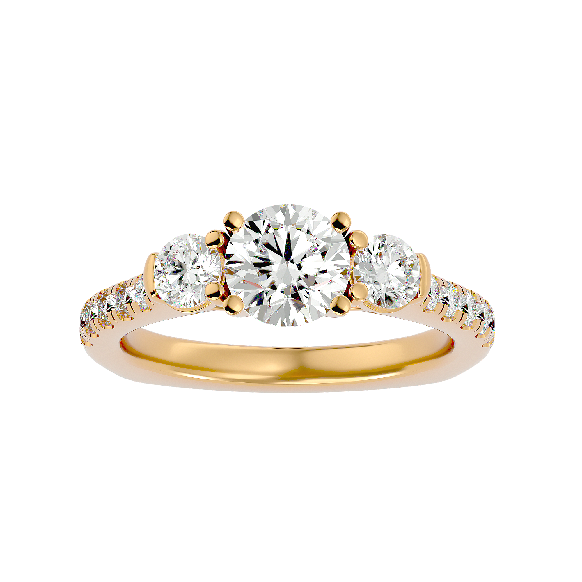 River Three Stone Ring