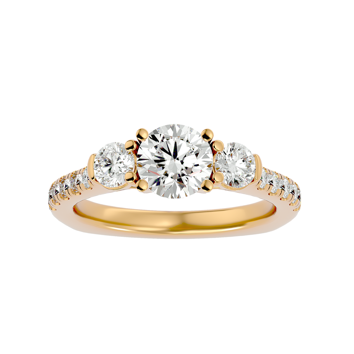 River Three Stone Ring