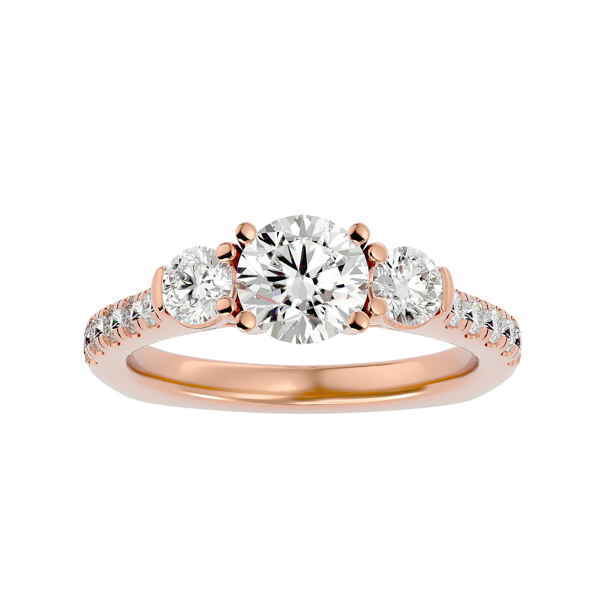 River Three Stone Ring
