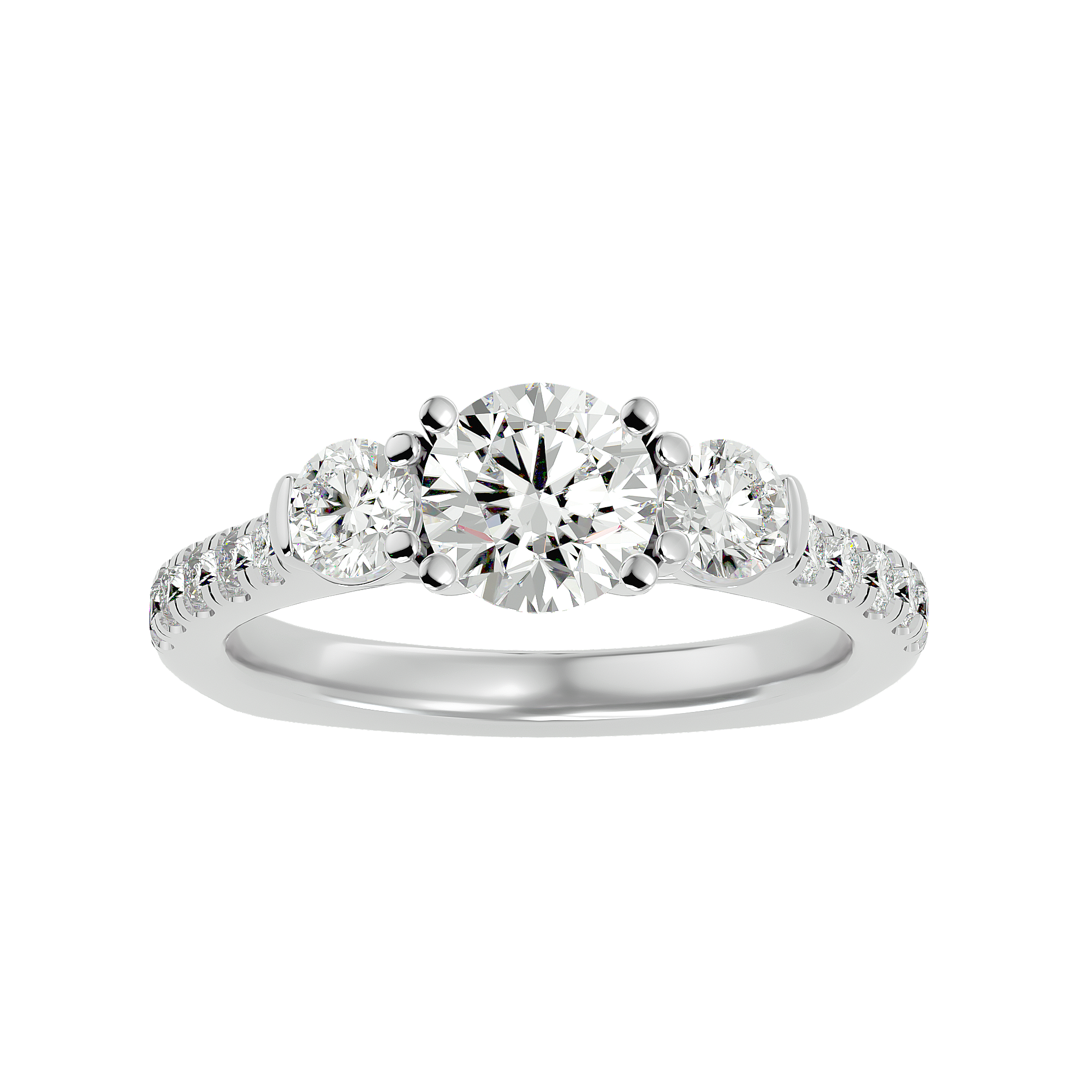 River Three Stone Ring
