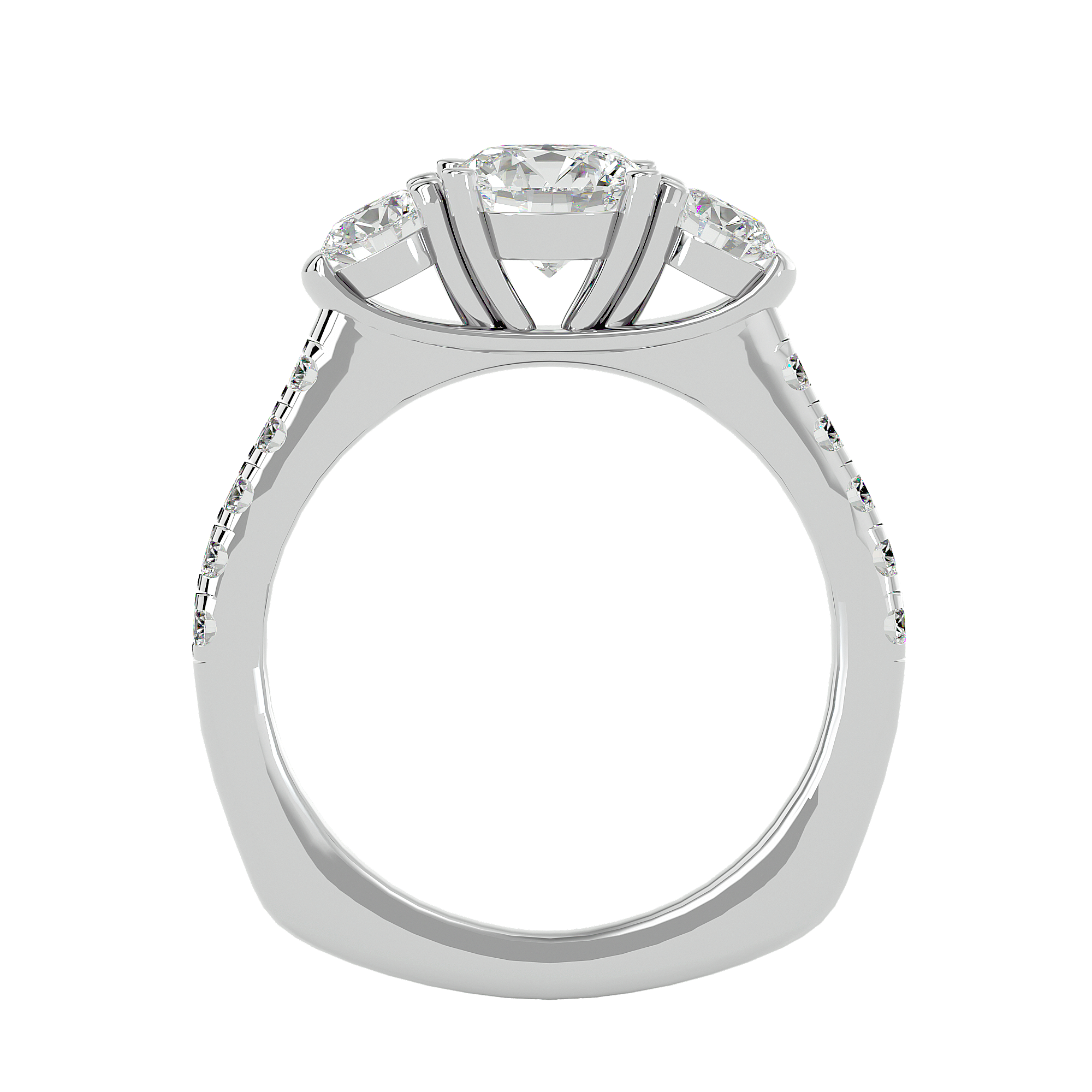 River Three Stone Ring