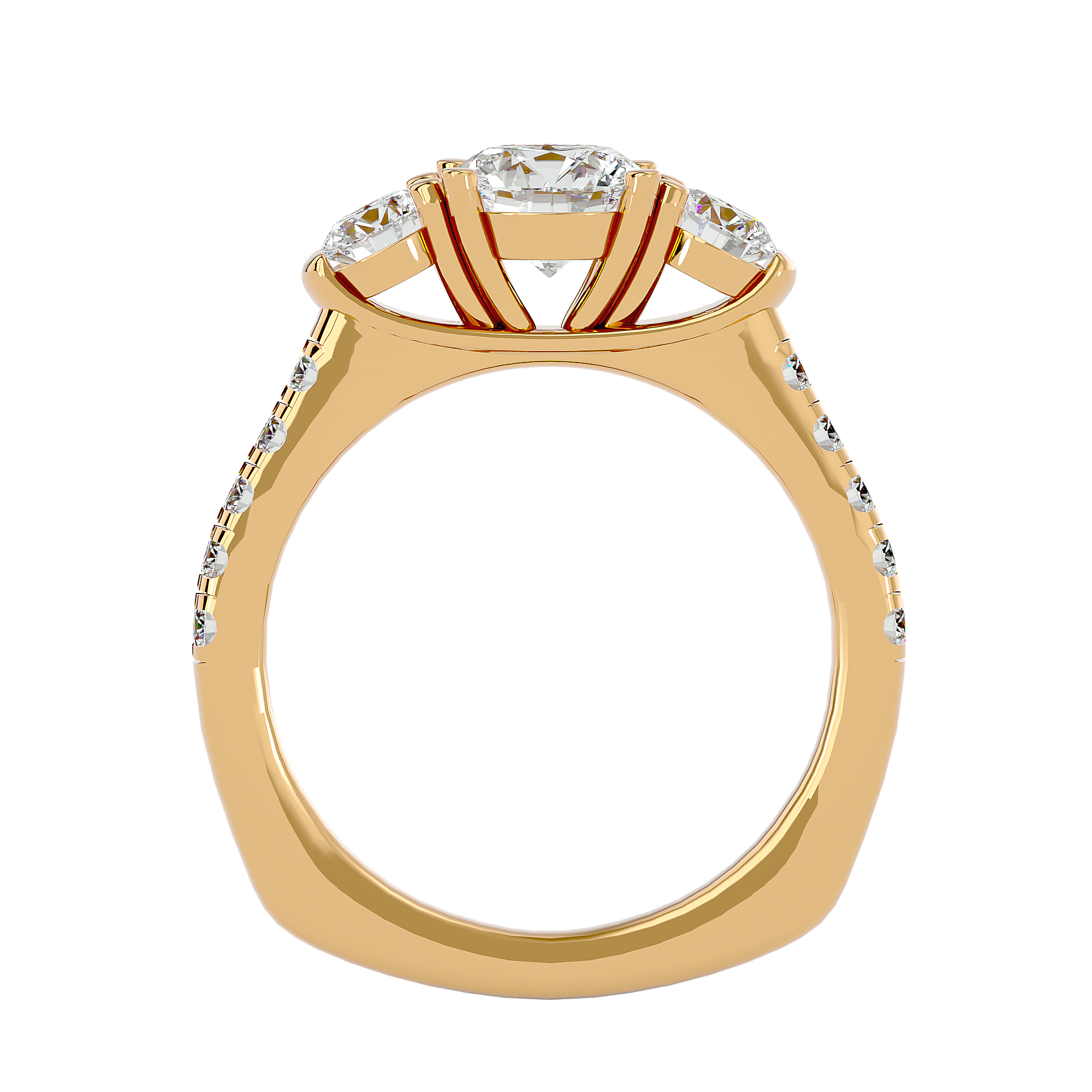 River Three Stone Ring