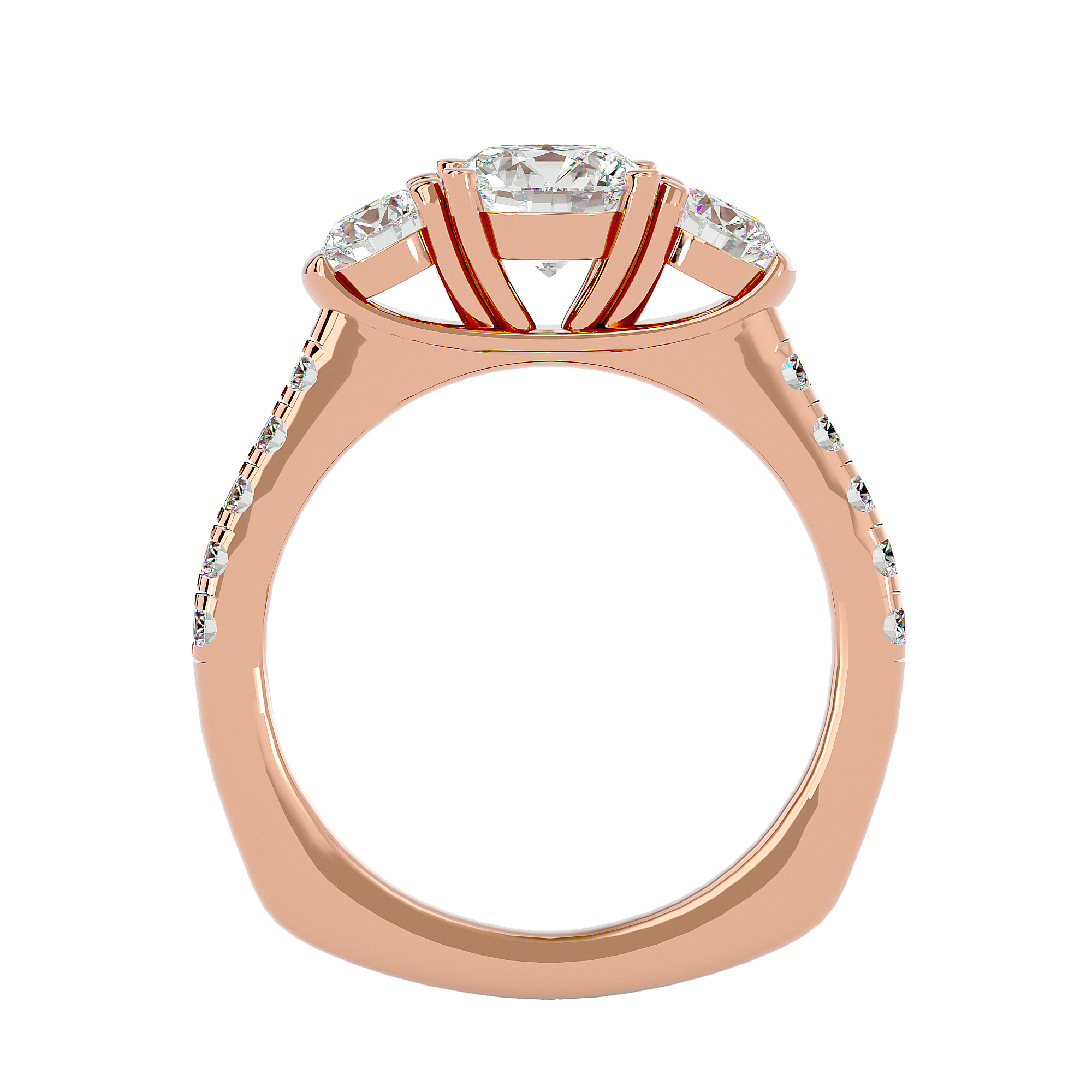 River Three Stone Ring