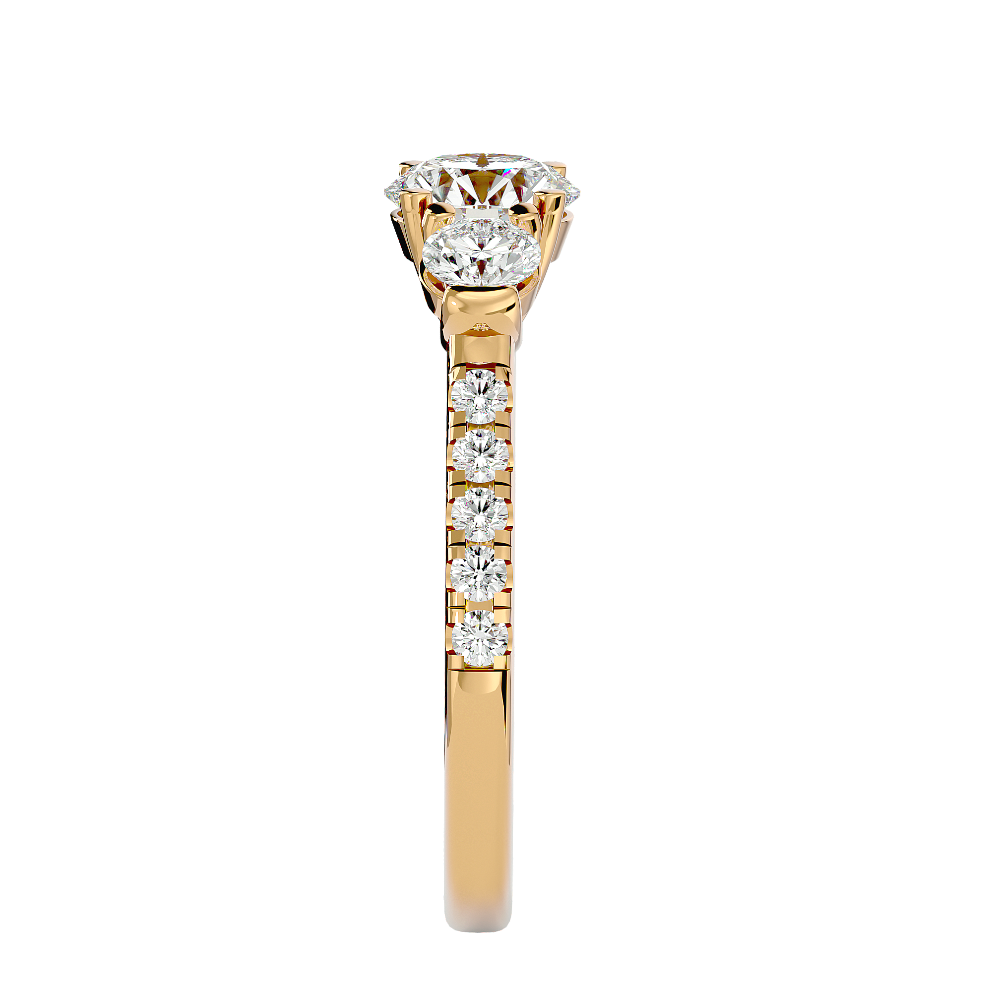 River Three Stone Ring