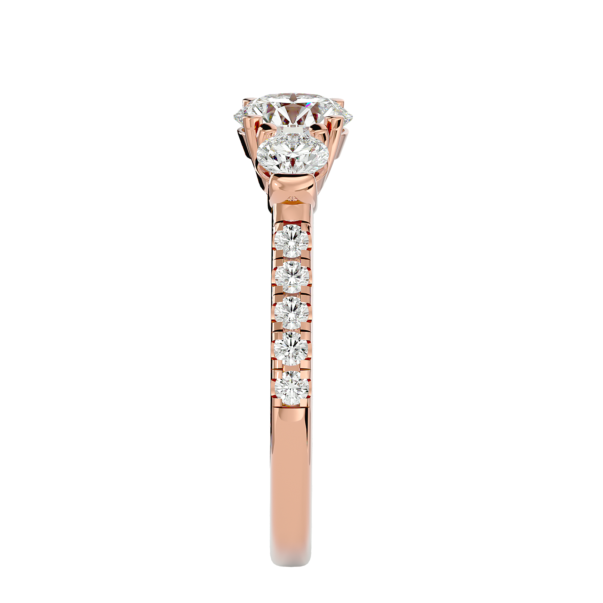 River Three Stone Ring