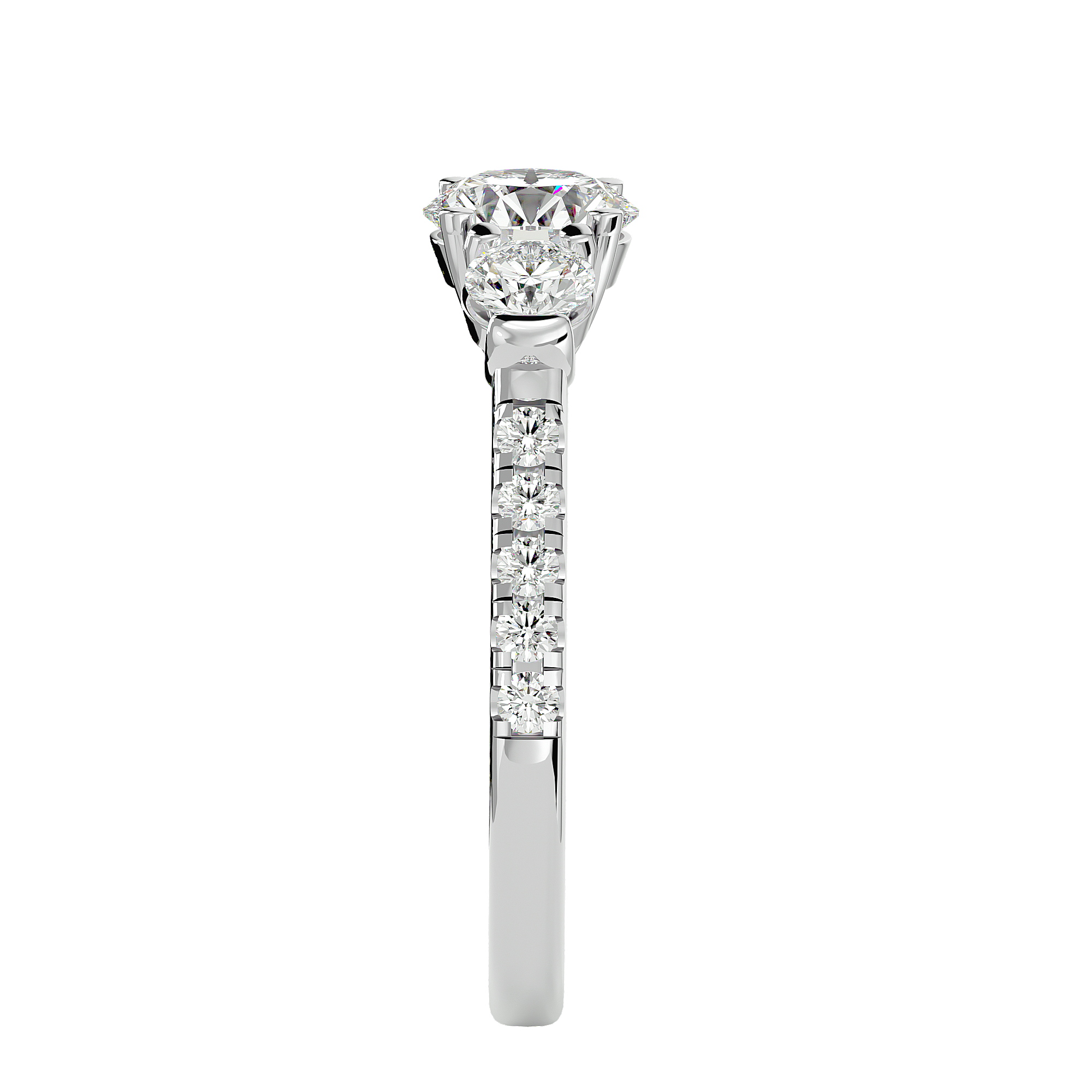 River Three Stone Ring