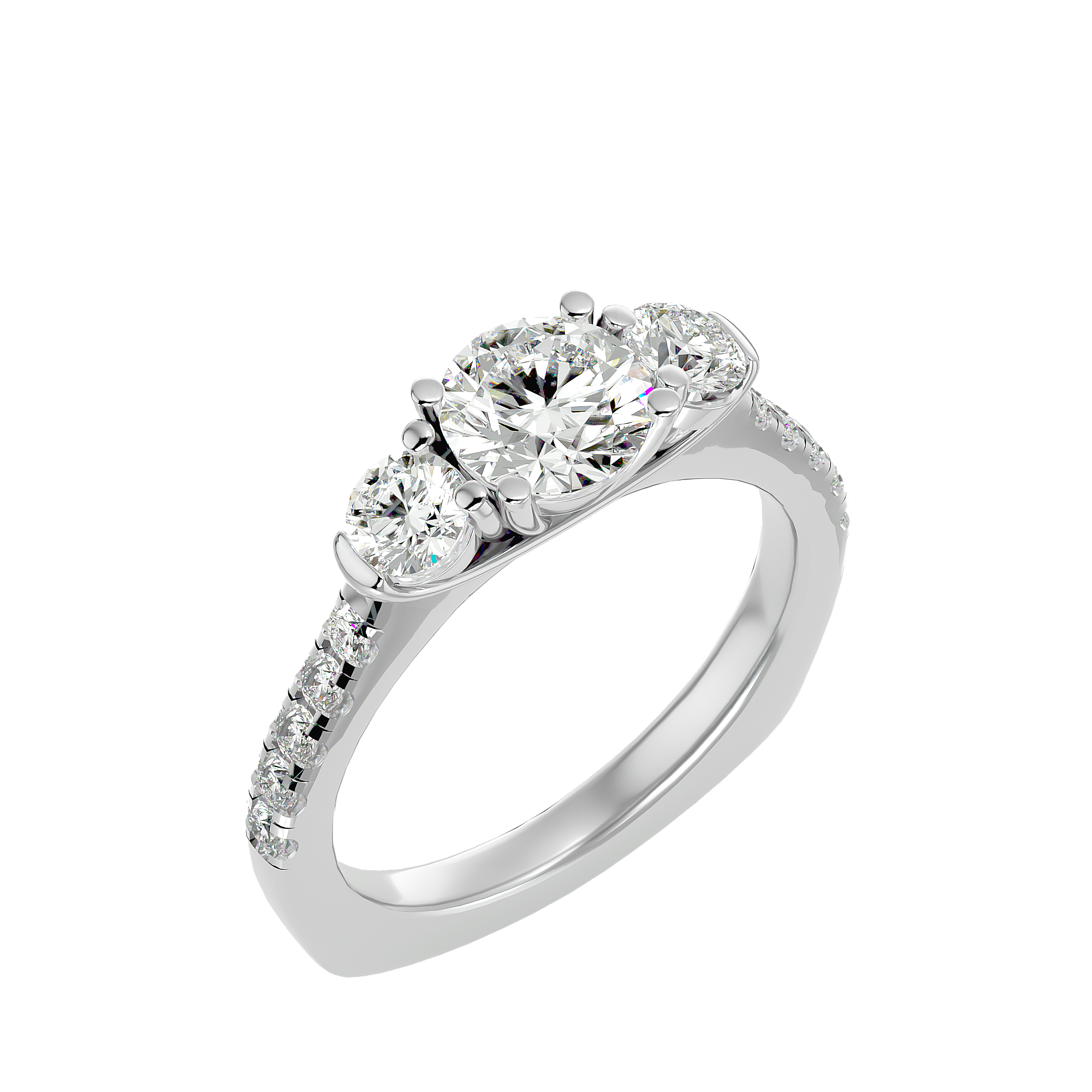River Three Stone Ring