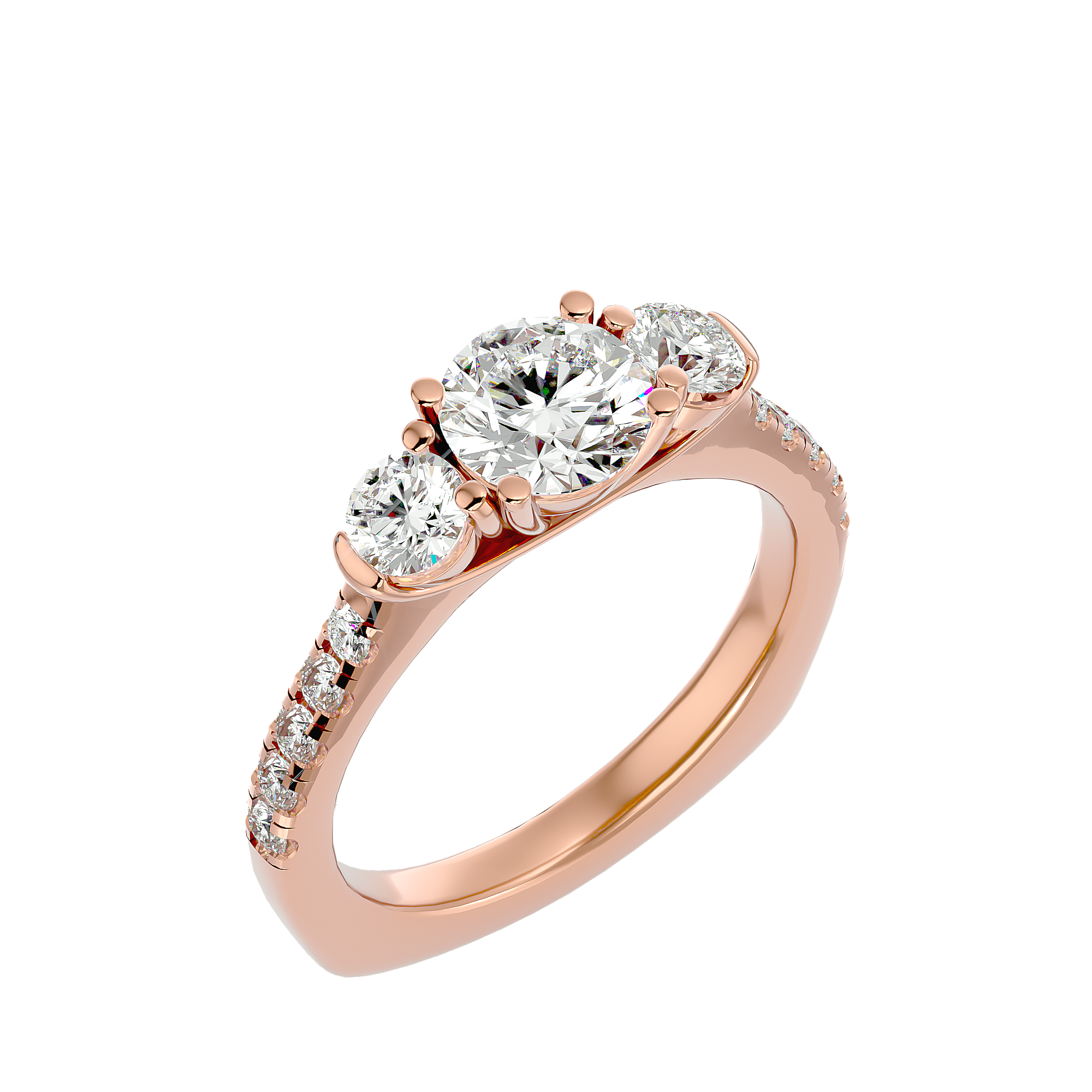 River Three Stone Ring